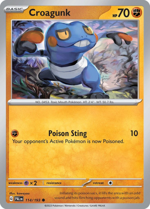 Croagunk - PAL #114 - Reverse Holo