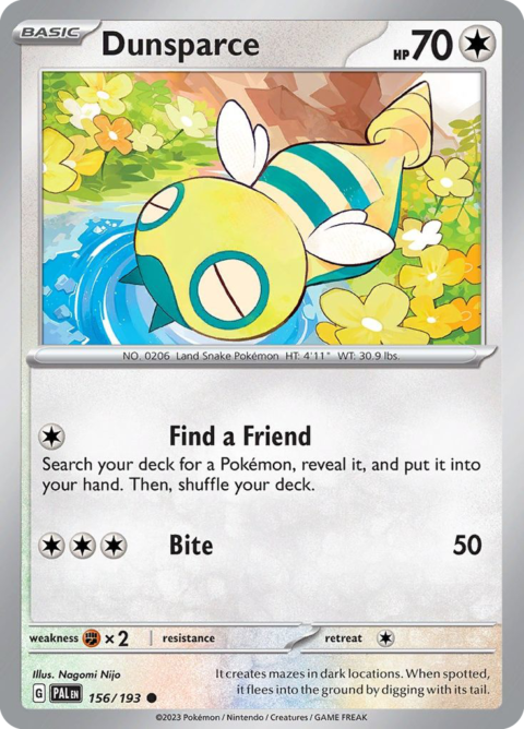 Dunsparce - PAL #156 - Reverse Holo