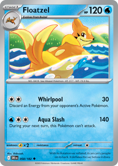 Floatzel - DRI #58 - Reverse Holo