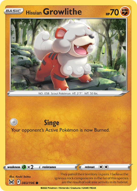 Hisuian Growlithe - LOR #83 - Normal