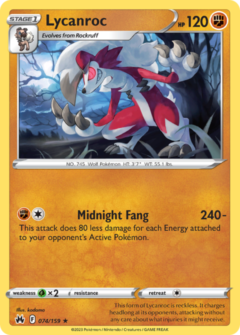 Lycanroc - CRZ #74 - Normal