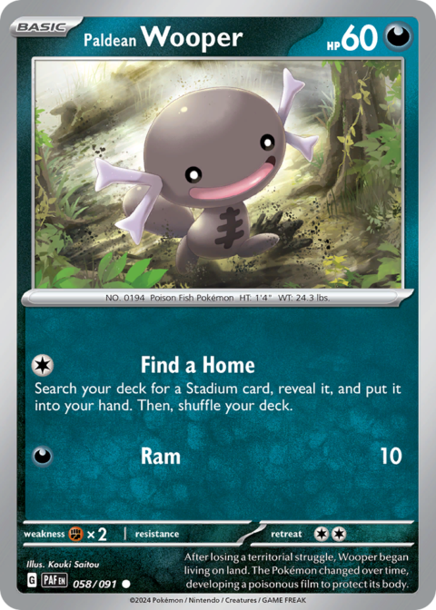 Paldean Wooper - PAF #58 - Normal