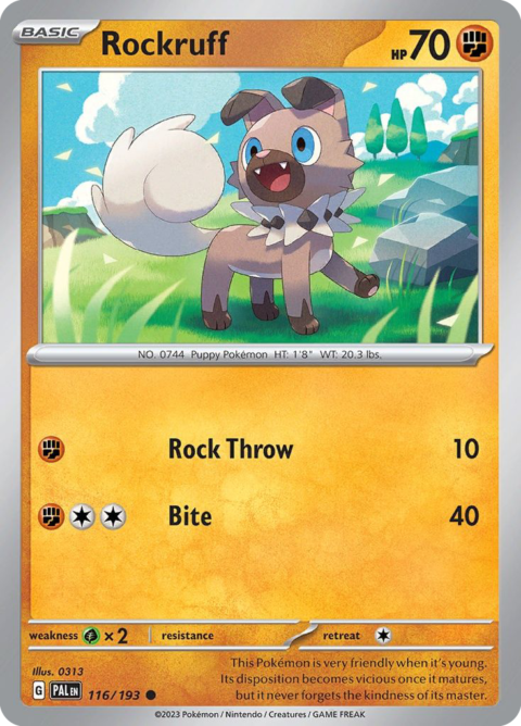Rockruff - PAL #116 - Reverse Holo