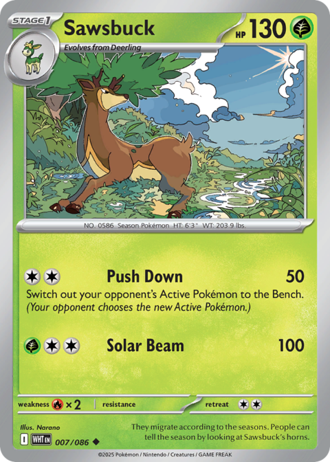 Sawsbuck - WHT #7 - Reverse Holo