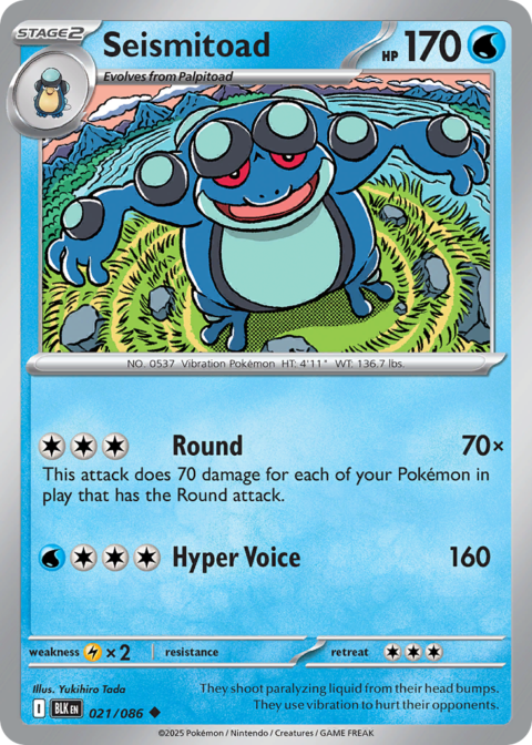 Seismitoad - BLK #21 - Reverse Holo