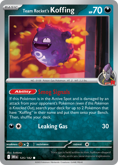 Team Rocket's Koffing - DRI #125 - Reverse Holo