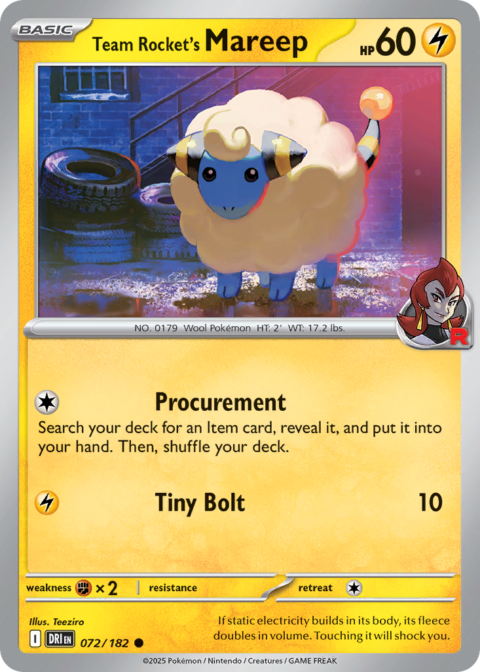 Team Rocket's Mareep - DRI #72 - Normal