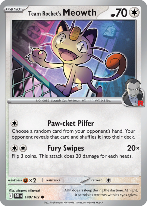 Team Rocket's Meowth - DRI #149 - Normal