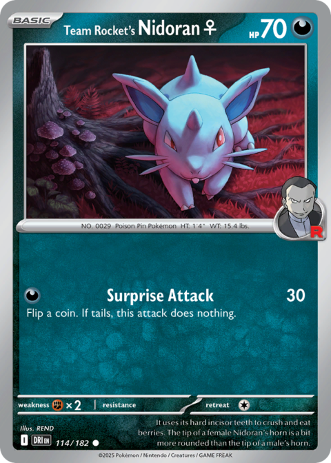 Team Rocket's Nidoran♀ - DRI #114 - Reverse Holo