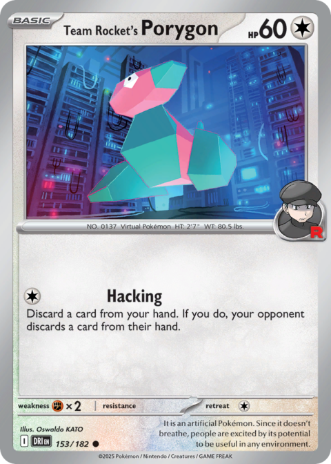 Team Rocket's Porygon - DRI #153 - Reverse Holo