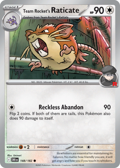 Team Rocket's Raticate - DRI #148 - Normal