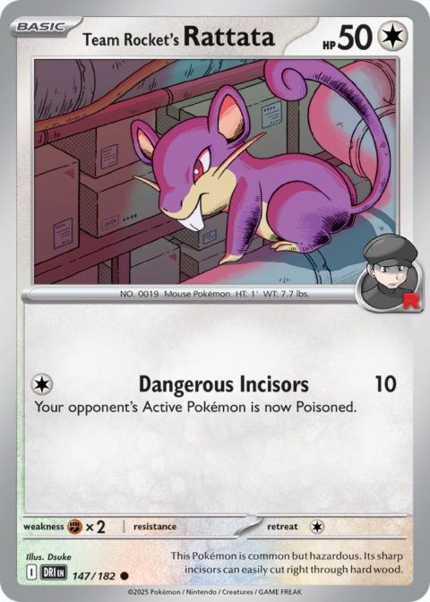 Team Rocket's Rattata - DRI #147 - Reverse Holo