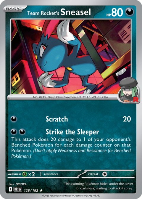 Team Rocket's Sneasel - DRI #128 - Holo