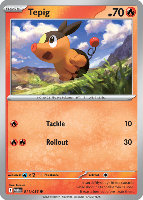 Tepig - WHT #11 - Reverse Holo
