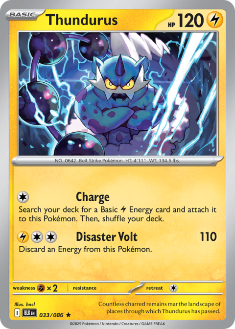 Thundurus - BLK #33 - Reverse Holo