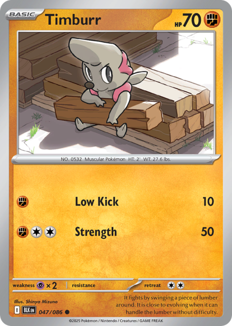 Timburr - BLK #47 - Reverse Holo
