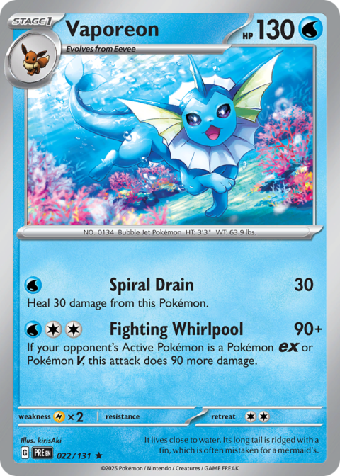 Vaporeon - PRE #22 - Reverse Holo