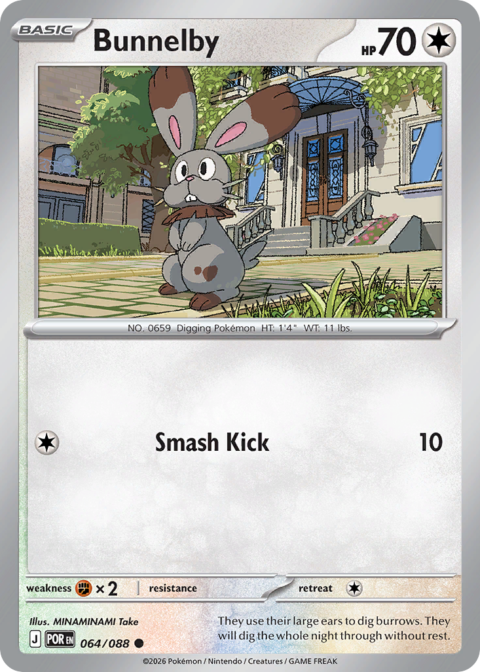 Bunnelby - POR #64 - Reverse Holo