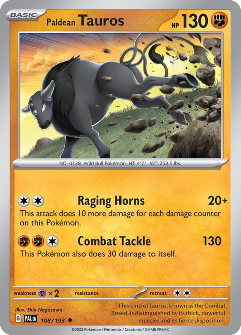 Paldean Tauros - PAL #108 - Normal