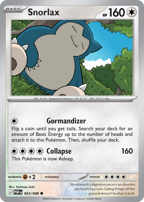 Snorlax - POR #63 - Reverse Holo