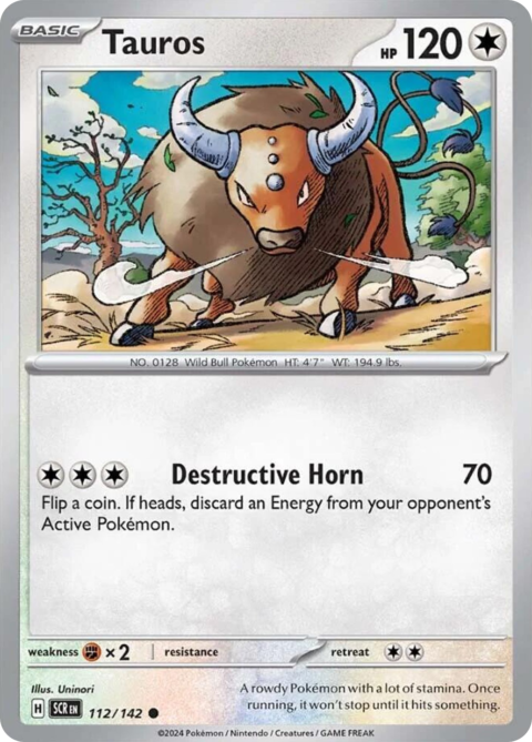 Tauros - SCR #112 - Reverse Holo