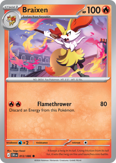 Braixen - CRI #12 - Reverse Holo