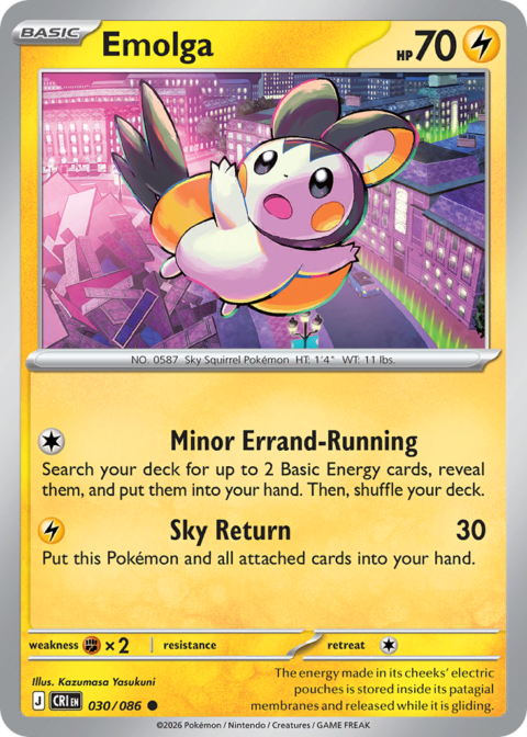 Emolga - CRI #30 - Reverse Holo