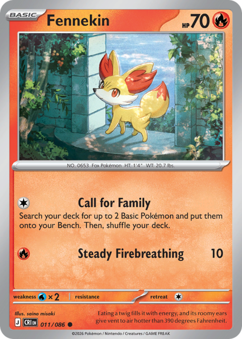 Fennekin - CRI #11 - Reverse Holo