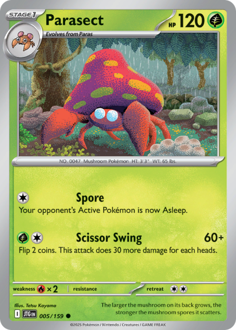 Parasect - JTG #5 - Reverse Holo
