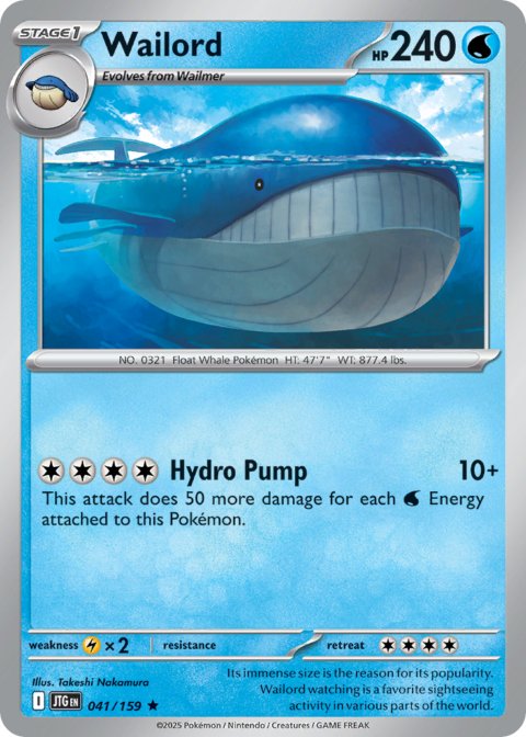 Wailord - JTG #41 - Reverse Holo