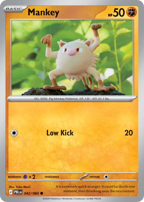 Mankey - PBL #42 - Reverse Holo