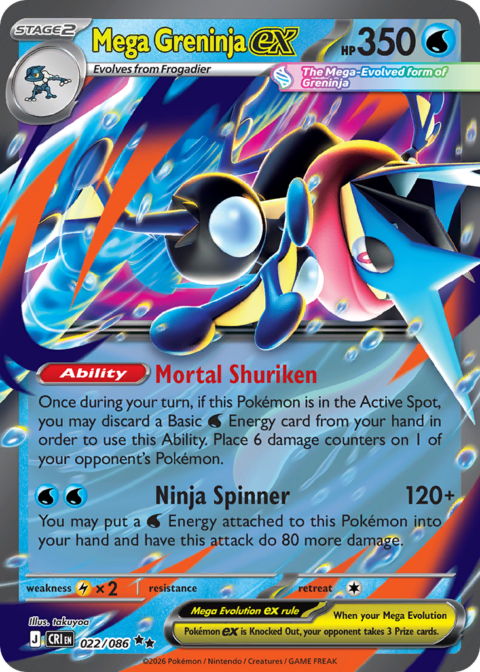 Mega Greninja ex - CRI #22 - Holo