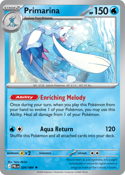 Primarina - PBL #20 - Reverse Holo