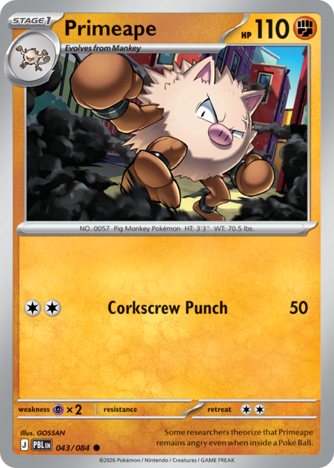 Primeape - PBL #43 - Reverse Holo