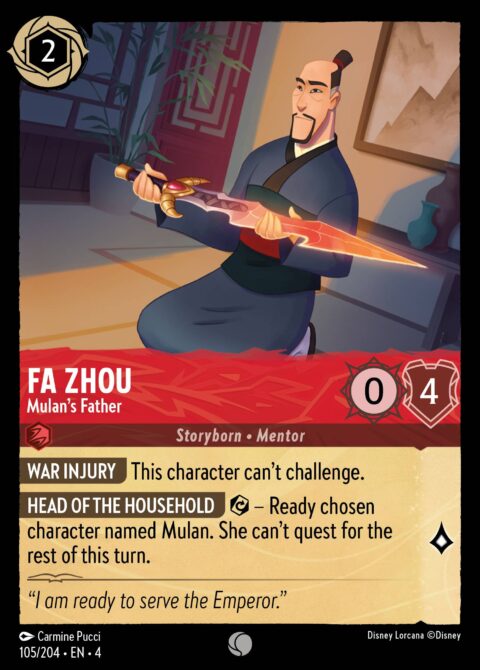 Fa Zhou - Mulan's Father - 4 #105 - Foil
