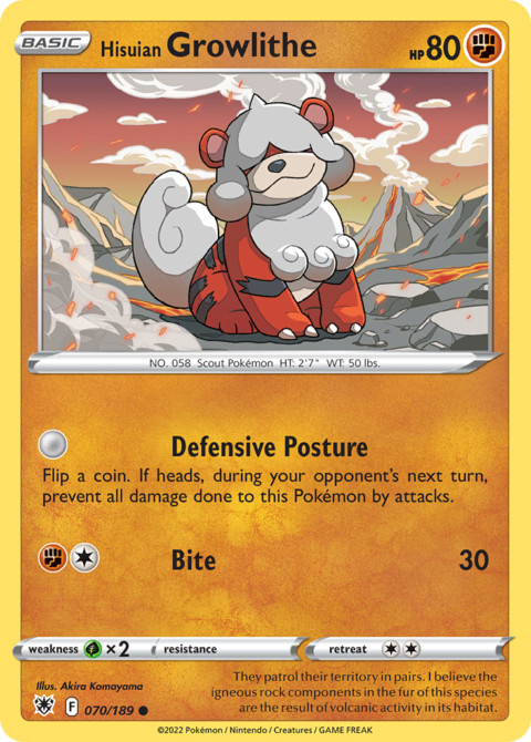 Hisuian Growlithe - ASR #70 - Normal