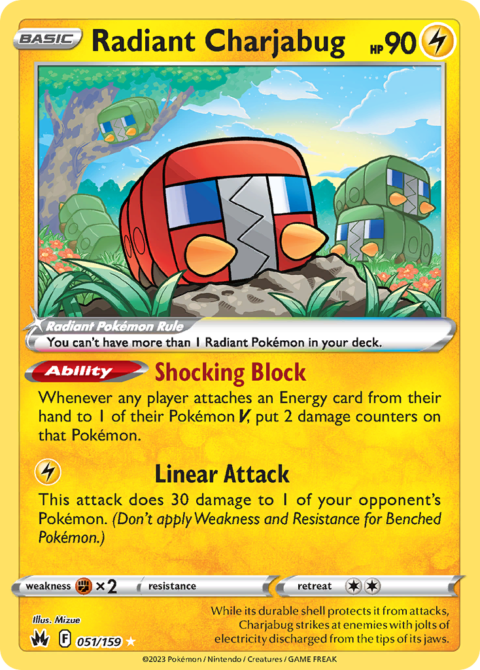 Radiant Charjabug - CRZ #51 - Reverse Holo