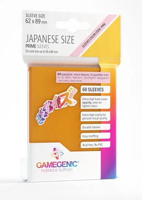 Gamegenic: Prime Sleeves: Small/Japanese Size - (orange) 60 stk