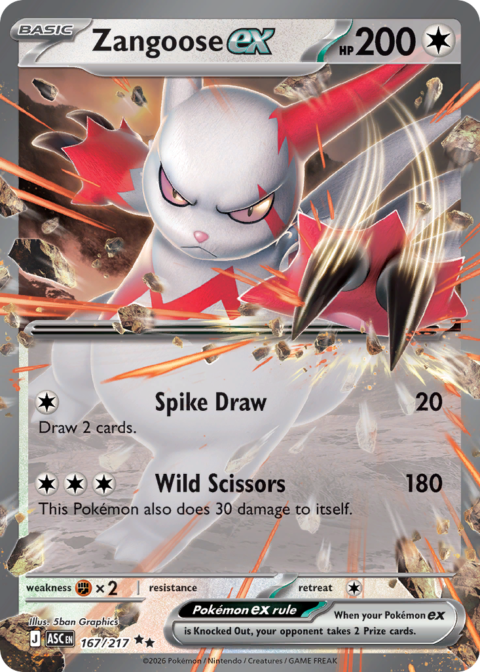 Zangoose ex - ASC #167