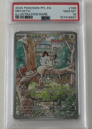 2025 Meowth #106 Phantasmal Flames PSA10