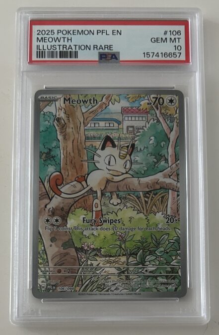 2025 Meowth #106 Phantasmal Flames PSA10