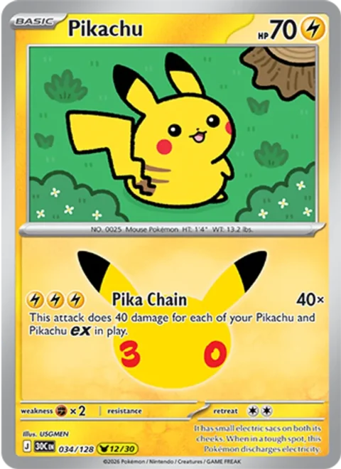 Pikachu - 30C #034 - Normal