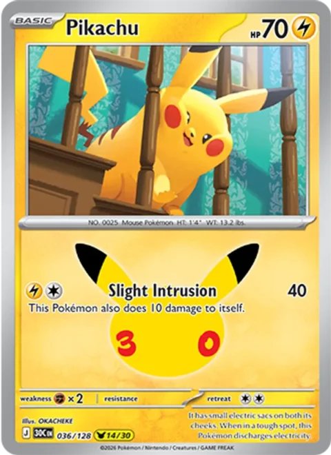 Pikachu - 30C #036 - Normal