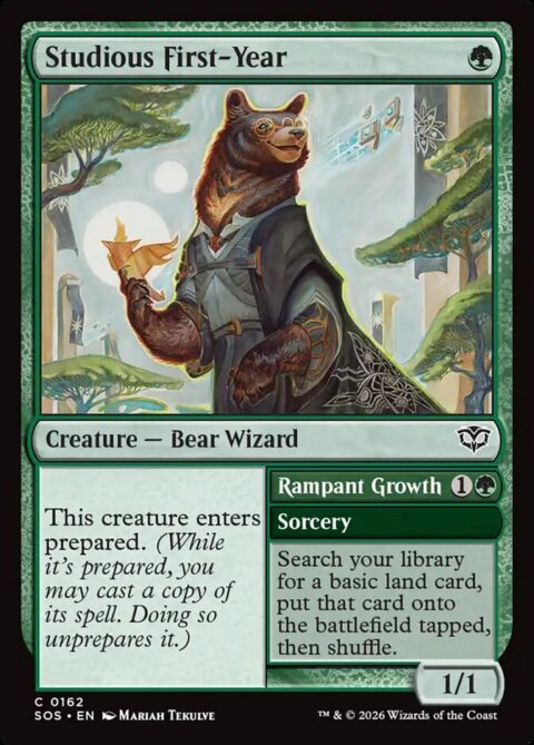 Studious First-Year // Rampant Growth - SOS #162 - Foil