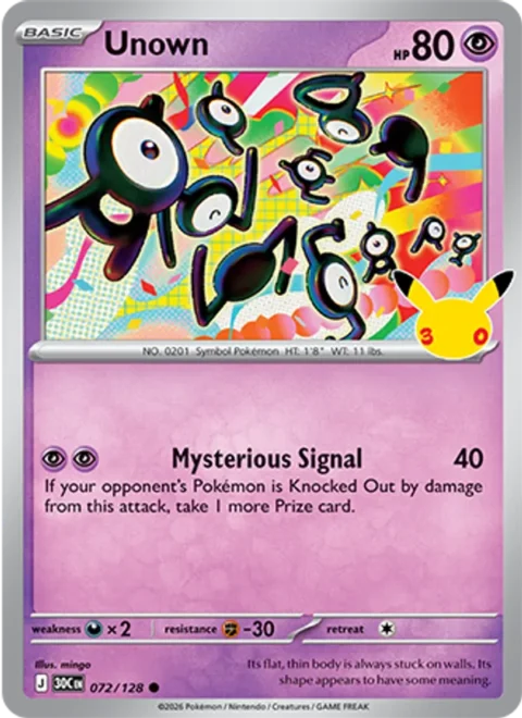 Unown - 30C #072 - Normal