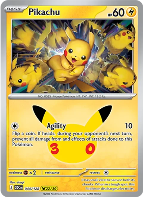 Pikachu - 30C #044 - Normal